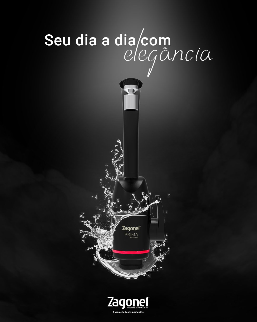Torneira Elétrica Prima Touch 5500W Zagonel Black