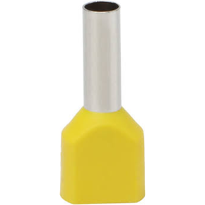 Terminal Pré-Isolado Pino Tubular Duplo 6,0mm² - Amarelo - 50 Unidades