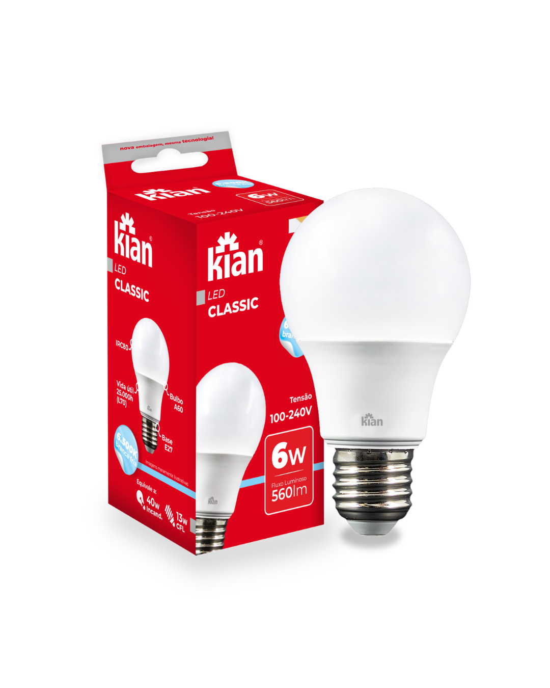 lampada bulbo 6w 6500k 5